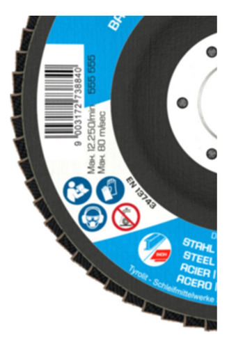 Kit 10 Discos Lixa Tipo Flap 4.1/2 Grão 80 Tyrolit Basic
