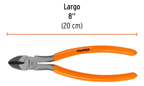 Pinza Corte Diagonal 8 Pulgadas (20 Cms) Mango De Pvc Truper