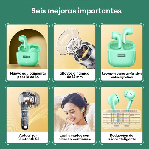 Auriculares Inalámbricos Bluetooth Tws Lenovo Lp40 Pro
