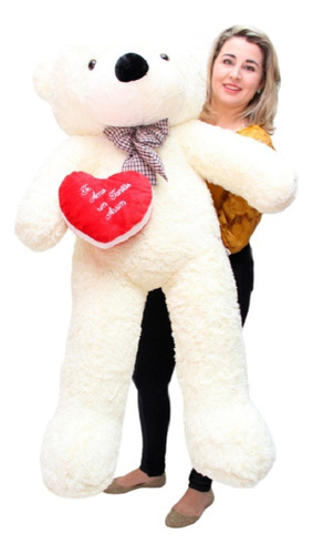 Urso 120cm Teddy Love Premium Creme Romântico Love Namorada