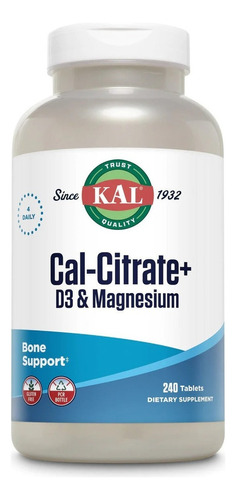 Kal | Cal Citrate D3 Magnesium | 240 Tablets