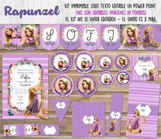 Kit Imprimible Rapunzel Tangled Princesa Decoración T74