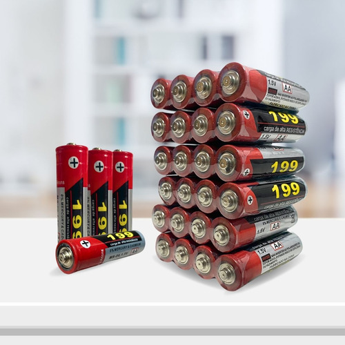 60 Pilhas Aa 1,5v Normal Kit 1 Caixa Com 60 Un Longa Duração