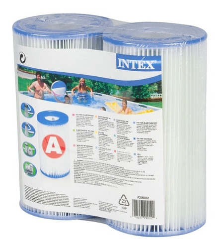 Cartucho Para Bomba Filtrante Intex Tipo A / Pack 2 Unidades