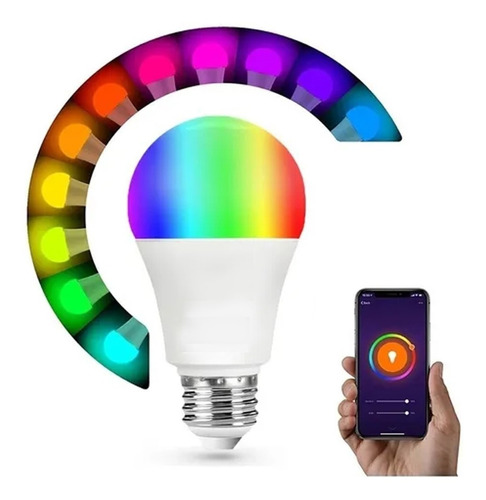 Lampara Led Rgb 10w E27 220v Smart Lighting Foco 16 Colores