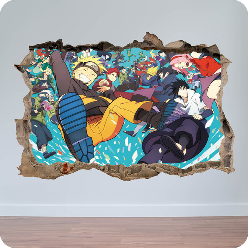 Vinilo Mural Pared 3d Rota Gigante Naruto 100x150