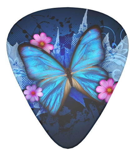 Púas De Guitarra Con Flores De Mariposa Azul Que Incluyen De