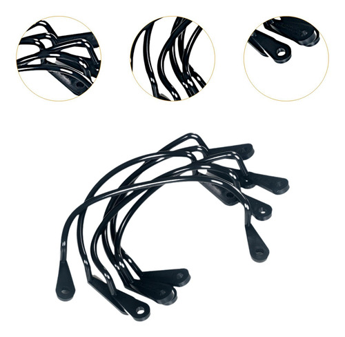 6x Billiard Net Bag Tibilantes De Bolsillo Suministros Negro