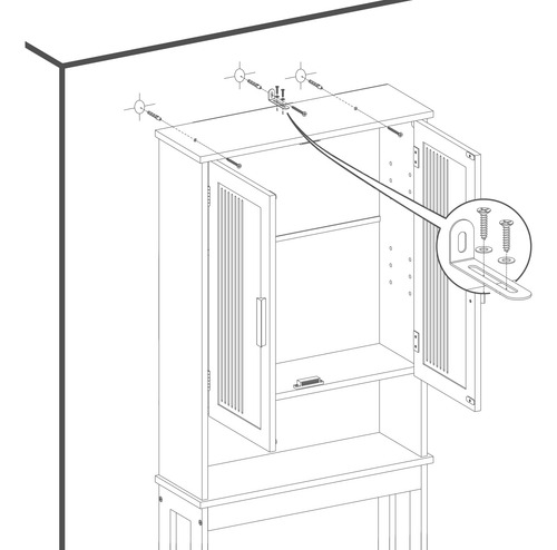 Estantería Para Baño Sobre Inodoro 4 Niveles Ajustable Blanc