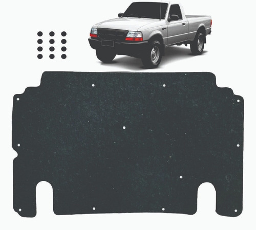 Forro Capô Ford Ranger 1998 - 2004 Autoadesivo + Presilhas