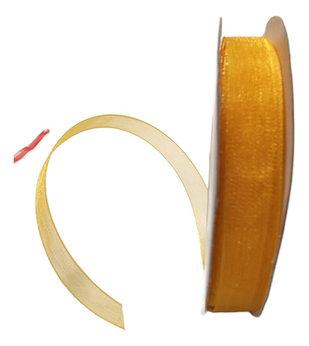 Listón De Organza Lisa Varios Colores 1 Cm Ancho 22 Largo Amarillo Organza Lisa 1/8