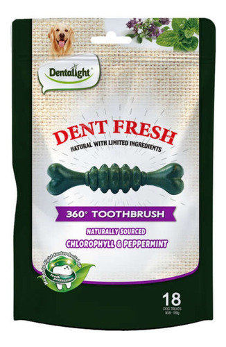 Petisco P/ Cães Dentalight Dent Fresh Escova 360 Halito 150g