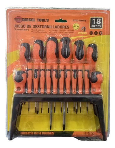 Juego De Destornilladores 18 Pzas Diesel Tools