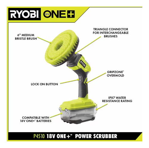 Cepillo Fregador Inal. Ryobi 18v, No Incl Bat Ni Carg