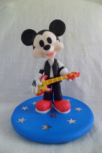 Adorno De Torta Mickey Mouse Y Minnie Mouse Porcelana Fria