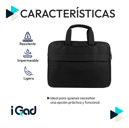 Maletin Para Laptop Huawei 14 In Resistente Al Agua Diseño Ergonómico Ligera Y Segura Bolsillos Multiusos Ideal Para Viajes Color Negro