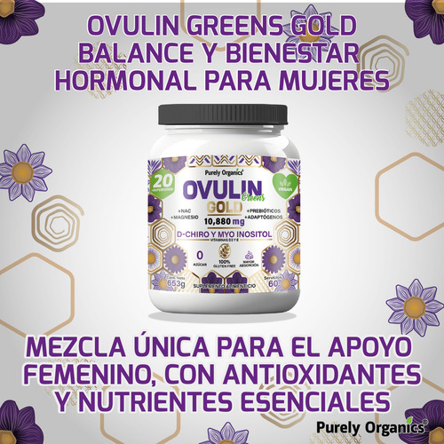 Ovulin Greens Gold: Antioxidantes Vitaminas Inositol 60 Serv Sabor Natural