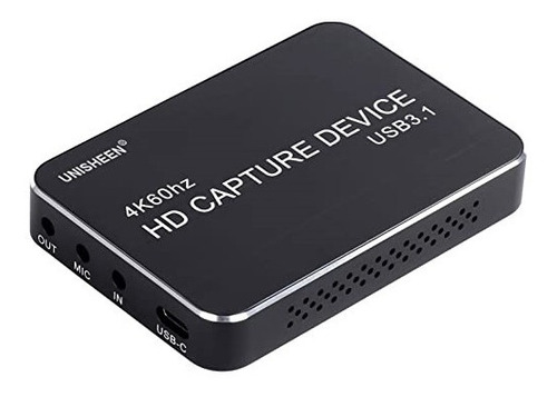 Imagen 3 de 5 de Capturadora 4k Hd Unisheen Usb 3.1 Para Juegos En Vivo