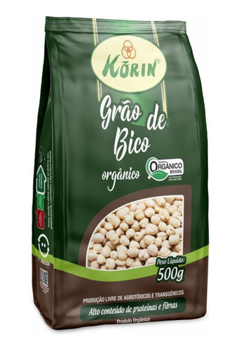 Kit 3x: Grão De Bico Orgânico Korin 500g