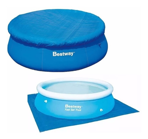 Cobertor Cubre Pileta Bestway 244cm + Tapiz Base Para Pileta