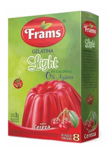 Gelatina Light Frams Sabor Cereza Sin Tacc X 26 Grs.