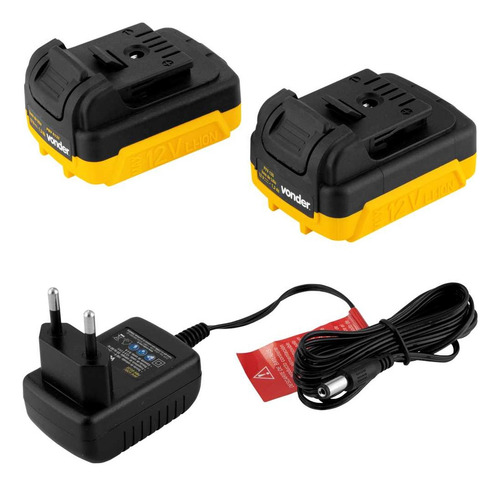 Furadeira E Parafusadeira Com Impacto 12v Pfbv 012 Vonder Amarelo