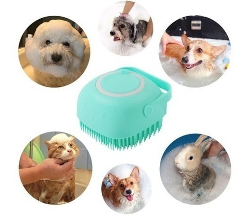 Esponja Banho Lava Pelo Dog Ducha Silicone Dispenser Shampoo