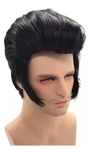 Peluca Para Elvis Aron Presley Cosplay Para Hombre Rock S