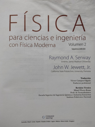 Fisica Para Ciencias E Ingeniería 7° Ed. Serway. Original (Reacondicionado)