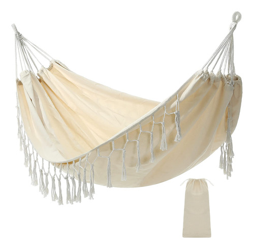 Hamaca Doble Bohemia De Macramé Para 2 Personas Con Borlas M