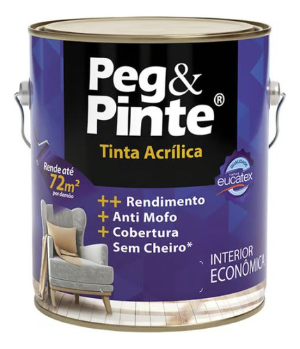 Tinta Latex Eucatex Peg Pinte Acrilico Verde Piscina 3600ml