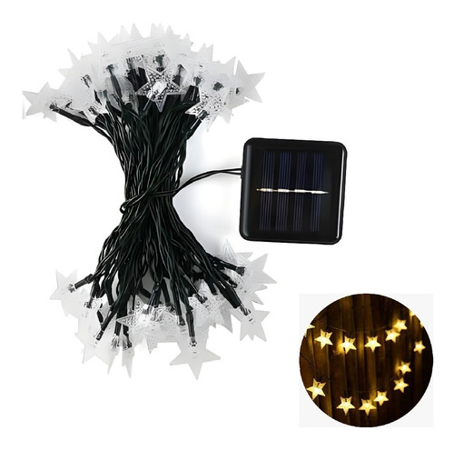 Guirnaldas Solares Jardin Solar Luz Decorativa Estrella 6m 