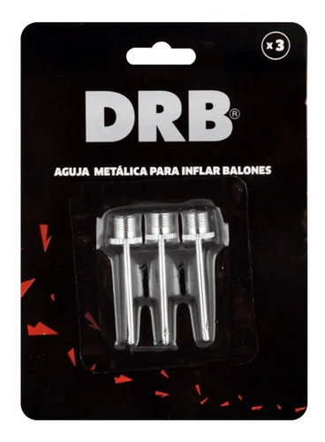 3 Agujas Metalicas Blister Para Inflar Balones Pelota - Drb®