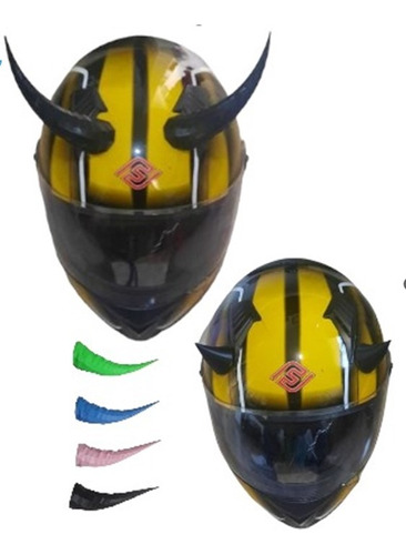 2 Pares Cuernos Para Casco Motocicleta 15 Y 4cm