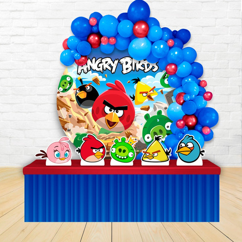 Painel Redondo Sublimado E Displays Angry Birds