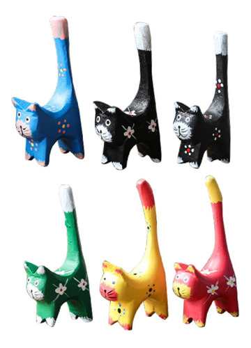 6x Figuras En Miniatura De Gato Esculturas De Animales,