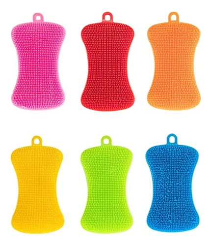 6 Esponjas Reutilizables De Silicona For Lavar Platos,