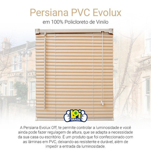 Imagem 4 de 8 de Persiana Evolux Horizontal De Pvc 130x80 Cm Sofisticada Loi