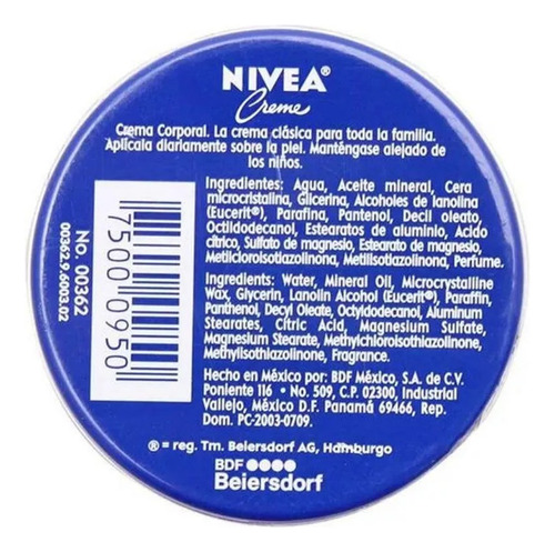 Nivea Crema Lata 20 Ml Fragancia otra Tipos de piel Normal