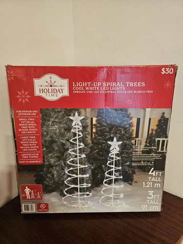 Set Arboles Navidad Pinos Nevados Iluminados Deco Navideños