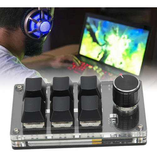 Teclado Mecânico Para Jogos, 6 Teclas, 1 Botão, Pequeno Usb