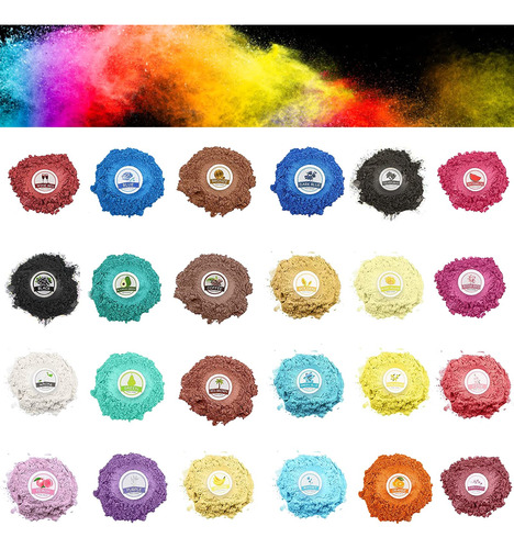Lomimos 24 Colores De Polvo De Mica, Tintes De Pigmento Bri