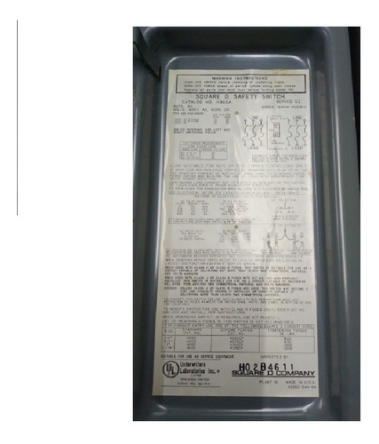 Interruptor De Seguridad T/pesado 3p 60a Mod H362a Mca Sd