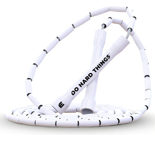 Elite Srs; Do Hard Things, Cuerda De Saltar Con Cuentas . Color Blanco/blanco