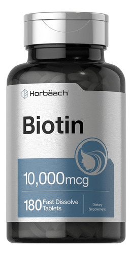 Biotin 10,000mcg 180 Tabletas Horbaach