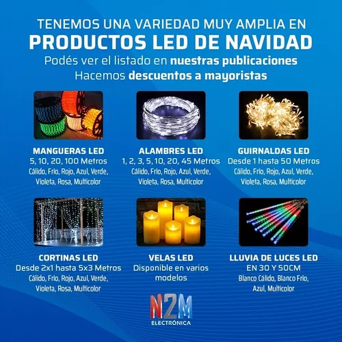 Luces Pilas Led Colores 3 Metros Foquitos de Navidad MX