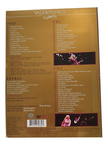 Valeria Lynch La Maxima Dvd 2cds / O Todo O Nada + Regalo