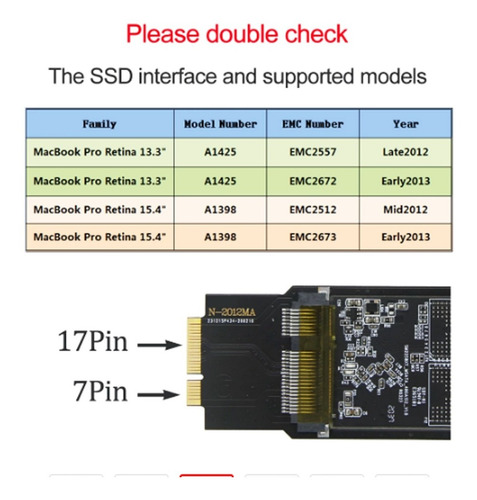 Imagen 3 de 3 de Ssd Macbook Pro Retina A1425 13 Y A1398 15,512gb 2012/2013