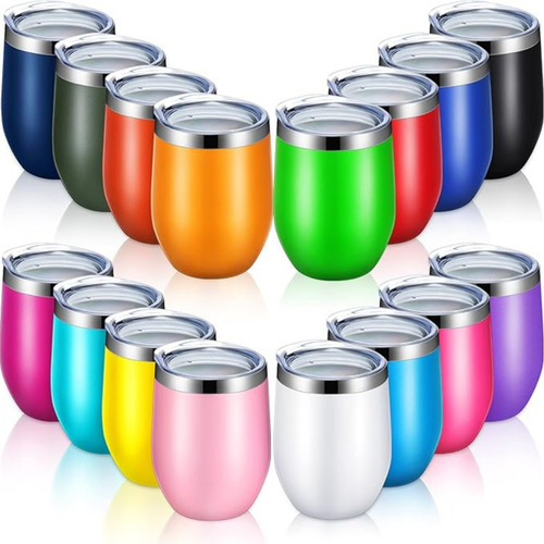 Kit Com 5 Copos Térmico Cuia Aço Inox Atacado Cor Sortido Lisa