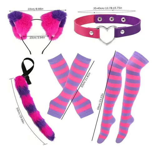 ネコドレスSET/pink Fantasia De Gato Cosplay Terno Feminino Rosa Conjunto Fof 83